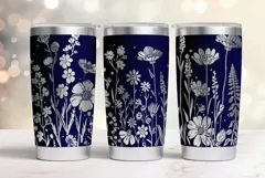 20oz Tumbler laser svg Floral wrap| Wildflowers pattern Product Image 3