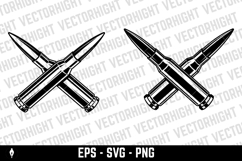 Crossed bullets cartridges from assault rifle. Design elemen Product Image 3