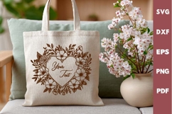 Valentine's Day Cutting Board SVG, Flowers Laser file Product Image 3