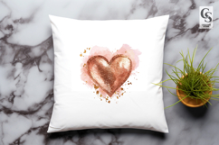 Rose Gold Glitter Heart Clipart Sublimation PNG Product Image 3