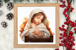 Christmas Baby Jesus Watercolor Clipart, Christmas Baby Jesu Product Image 3