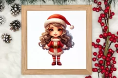 Christmas Cute Girl Sublimation Clipart, Christmas Cute Product Image 3