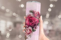 Roses Heart Tumbler Sublimation | Watercolor Seamless Wrap Product Image 3