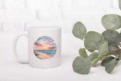 Watercolor Sea Illustration, Beach PNG, Sky PNG Product Image 3