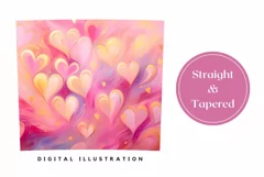 Pastel Color Tumbler Wrap, Valentine's Day Sublimation PNG Product Image 3
