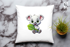 Cute Koala Leaf Animal Clipart Sublimation PNG Product Image 3