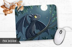 Curious Night Dragon on a Branch Mouse Pad PNG Design Product Image 1