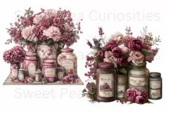Ephemera, Flowers, Shabby Chic , PNG, Junk Journal, Clipart Product Image 3