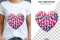 Valentine knitted heart png design for T-shirts Product Image 3