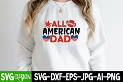 All American Dad SVG Design,All American Dad SVG Cut File Product Image 1