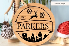 Christmas Family Name SVG - Christmas Village and Reindeer Product Image 3