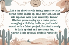 Howdy Cowgirl Font Western, Country, Cricut &amp; Rodeo Style Product Image 2