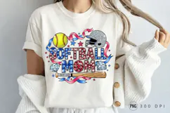 Softball Mom PNG Design ,Softball Mom PNG Design Patriotic Product Image 3