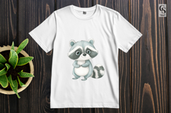 Cute Raccoon Watercolor Clipart Sublimation PNG Product Image 2