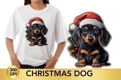 Cute Christmas Dog clipart, Dog Sublimation Product Image 1