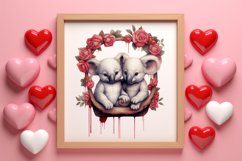 Valentine Animal On Swings Clipart, Valentine Animal Clipart Product Image 3