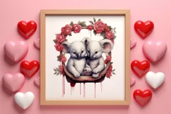 Valentine Animal On Swings Clipart, Valentine Animal Clipart Product Image 3