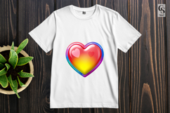 Rainbow Glossy Heart Sublimation Clipart PNG Product Image 3