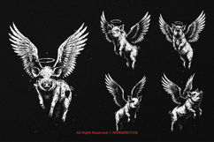 10 Bundle Dark Art Angel Pig with Wings Hog Boar Flying Product Image 5