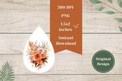 Flowers Teardrop Earring Sublimation, Flowers Earring Bundle Product Image 3