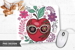Funky Apple Design Mouse Pad PNG Design Product Image 1