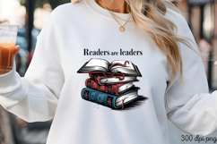 Readers are leaders PNG, Book Lover Sublimation PNG Product Image 1