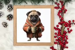 Christmas Dog And Coffee Clipart, Christmas Clipart Product Image 3