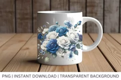 Blue floral watercolor Romantic Watercolor floral design Product Image 3