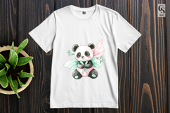 Floral Fairy Panda Watercolor Clipart Sublimation PNG Product Image 3