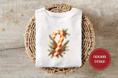 Cartoon Christmas Candy Cane Illustration, Gold Christmas Product Image 3