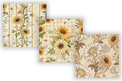 Sunflower Toile Digital Paper Pack, Vintage Floral Toile Product Image 10