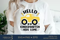 Hello Kindergarten Here Come SVG PNG |Truck SVG Product Image 3