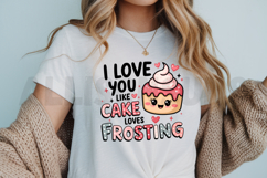 Cute Cupcake Cartoon Valentine Print I Love You Like Cake Product Image 3