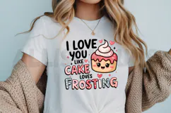 Cute Cupcake Cartoon Valentine Print I Love You Like Cake Product Image 3