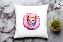 Cute Hedgehog With Donut Clipart Sublimation PNG Product Image 3