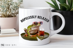 Chill Frog Drinks On Lilypad Sublimation PNG Product Image 2