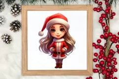 Christmas Cute Girl Sublimation Clipart, Christmas Cute Product Image 3
