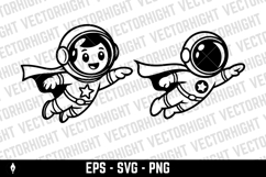 vector illustration of a superhero astronaut flying. Product Image 3