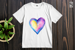 Watercolor Rainbow Heart Clipart Sublimation PNG Product Image 2