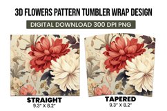 3D Flower Pattern Tumbler Warp Design Product Image 3
