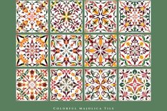 Colorful Portuguese Majolica Tile| Red Green Seamless Tile Product Image 3