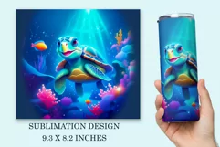 Tumbler Sublimation Design Sea Turtle / Tumbler Wrap / PNG Product Image 2