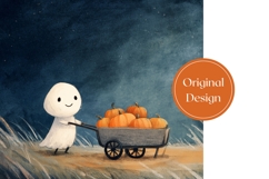 Cartoon Halloween Tumbler PNG, Cute Halloween Ghost Tumbler Product Image 3