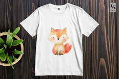 Cute Watercolor Fox Woodland Clipart Sublimation PNG Product Image 3