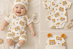Cute Lion Seamless Pattern PNG Product Image 3