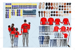 Hockey Family clipart: &quot;HOCKEY CLIPART&quot; Hockey jerseys PNG Product Image 2