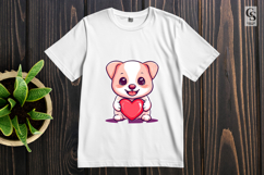 Cute Puppy With Heart Clipart Sublimation PNG Product Image 2