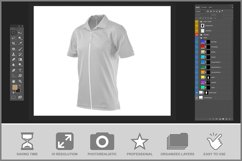Polo T-Shirt Mockup Half Side View Product Image 3
