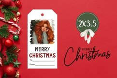 Cozy Winter Gift Tag, Christmas Girl Gift Tag Sublimation Product Image 3