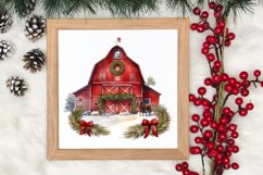 Watercolor Christmas Farm Clipart Product Image 3